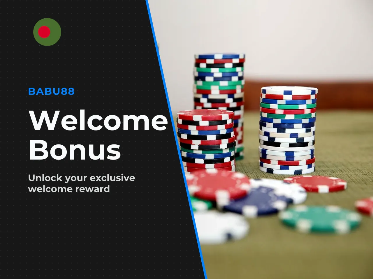 Deposit Bonus, First Deposit Bonus and Play Bonus. The **first deposit bonus** is the core of Babu88's welcome package. You pick one of four verticals — sports, slots, live casino or crash — and your 
