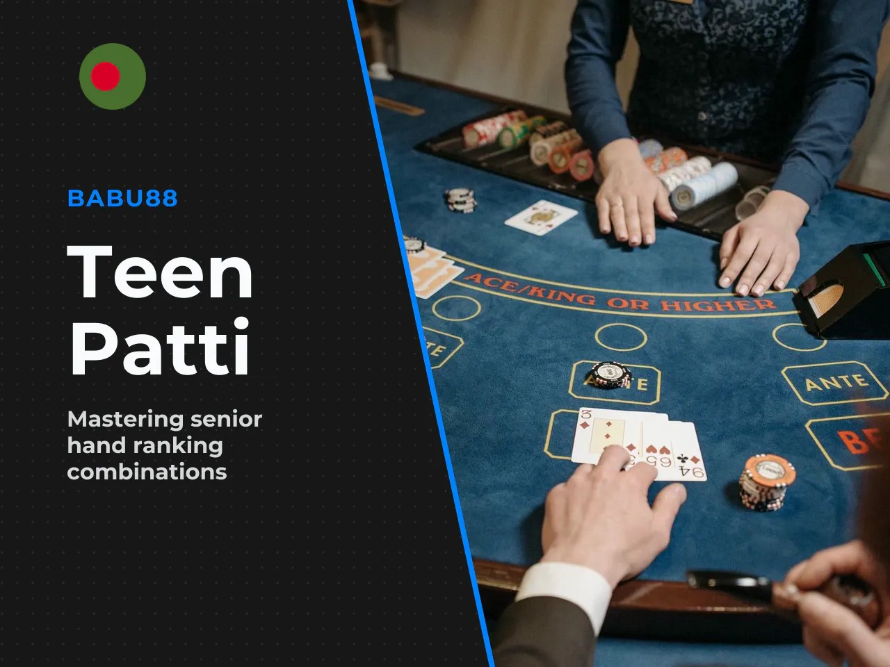 Strong Combinations: Trail, Sequence and Flush. Trail (Trio) is the most senior possible hand: three cards of identical rank. The highest Trail is A-A-A; the lowest is 2-2-2. Following it is Pure Sequ